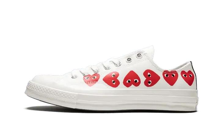 Schuhe - chuck taylor 70s ox - niedrig, bedruckt - weiß/rot 1/4