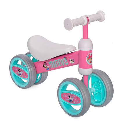 Mädchen-Balancefahrrad mit 4 Rädern Minnie, rosa