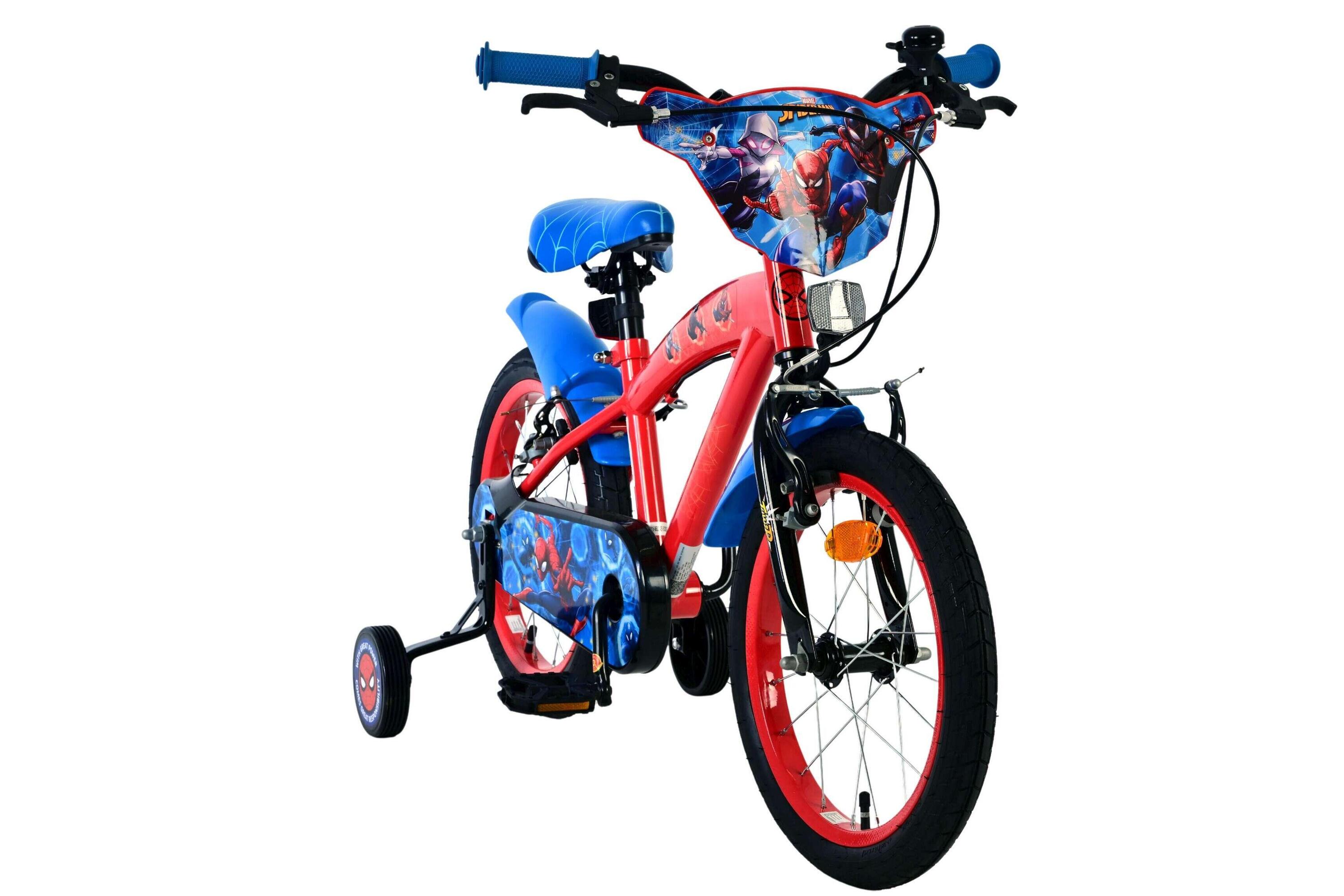 Vélo enfant Spiderman 16 inch bleu/rouge avec deux freins à main 7/7