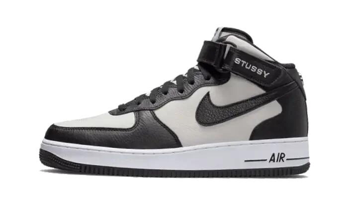 Nike Air Force 1 Mid Stussy Light Bone Black 1/2