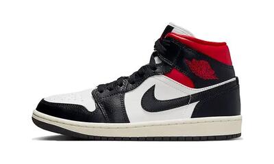 Schoenen - basketbal - unisex - air jordan 1 mid - zwart/gym red