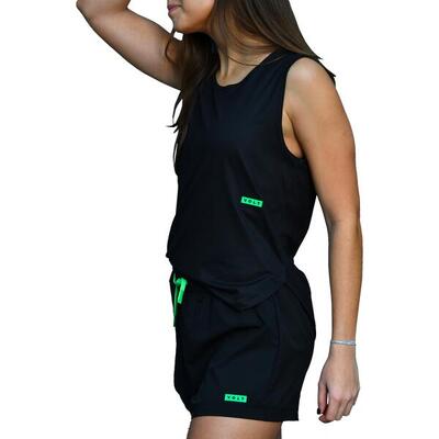 Padel tanktop relaxed performance zwart & groen