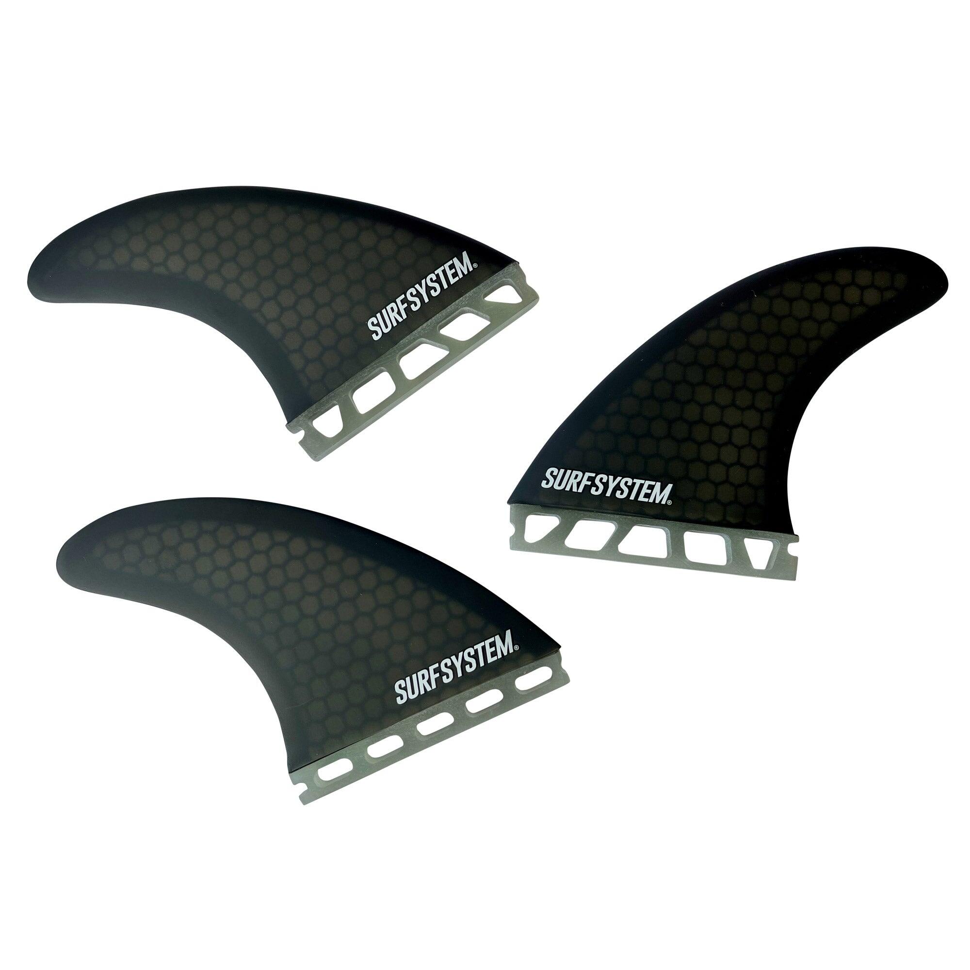SURF SYSTEM - 3 fins Fiberglass Honeycomb compatibles Futures - Taille M - Smoke 1/2