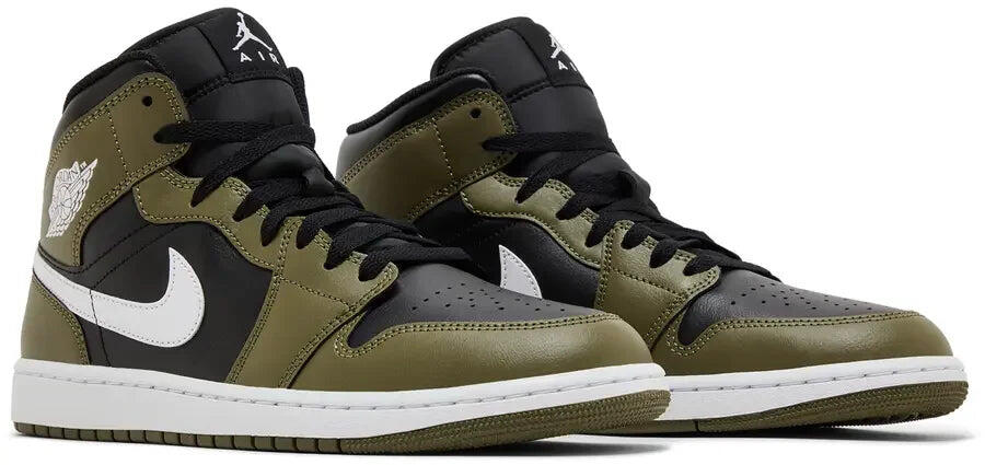 Jordan 1 Mid Black White Olive 5/5