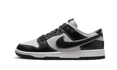 Nike dunk low chenille swoosh grijs zwart