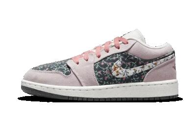 Schoenen - dames - air jordan 1 low - canvas bloem - bloem/roze