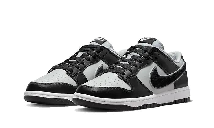 Nike Dunk Low Chenille Swoosh Grey Black 2/3