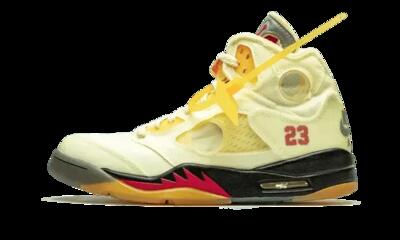 Schoenen - basketbal - unisex - air jordan 5 retro - off-white - sail/fire red