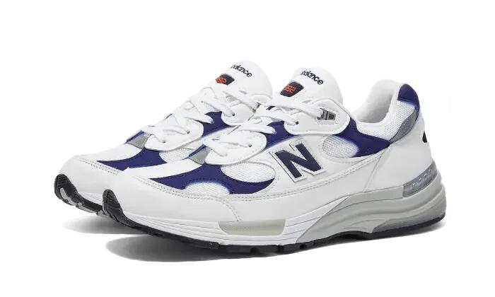 New Balance 992 White Navy 2/4