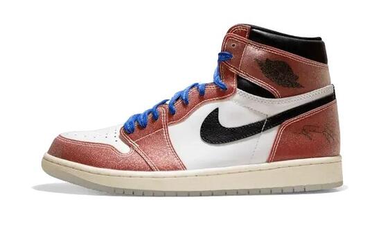 Jordan 1 Retro High Trophy Room Chicago F&F, blaue Schnürsenkel