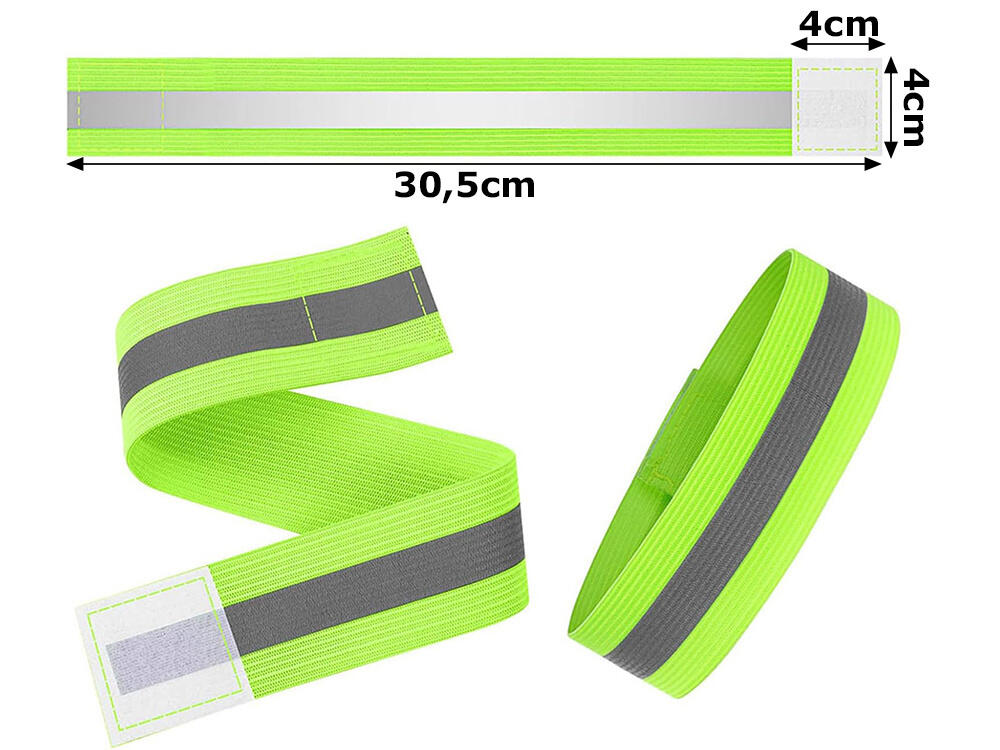 Bandeau de sécurité réfléchissant jaune fluo 2 pcs 7/7