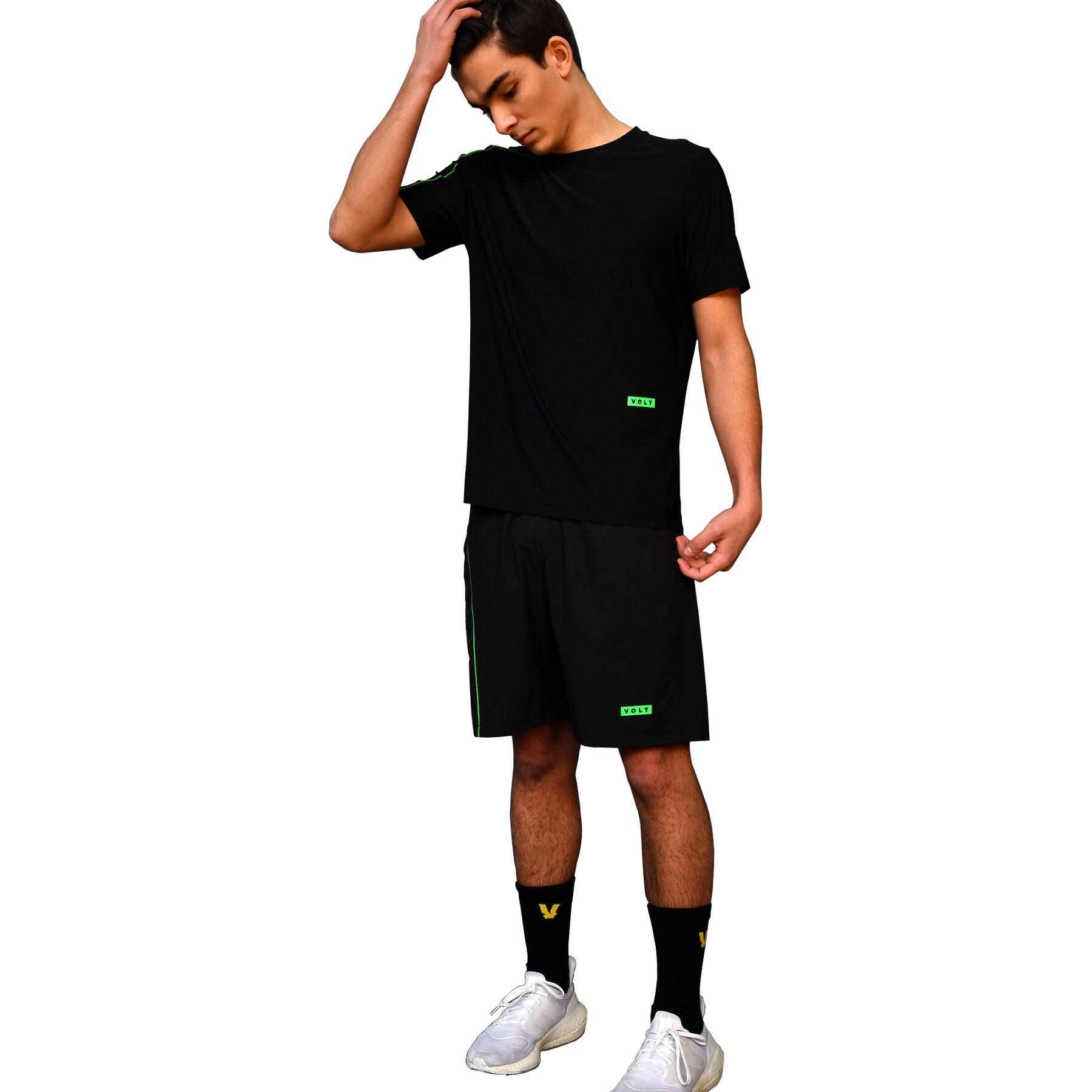 Pantalón corto de pádel Performance Negro & Verde 4/4