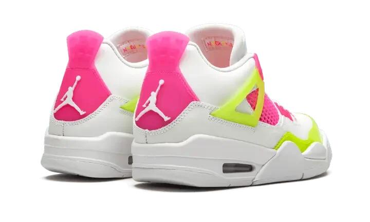Air Jordan 4 Retro White Lemon Pink (GS) 3/4