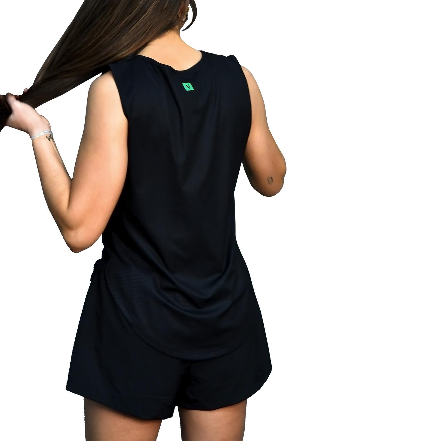 Camiseta sin mangas de pádel Relaxed Performance Negro & Verde 5/5