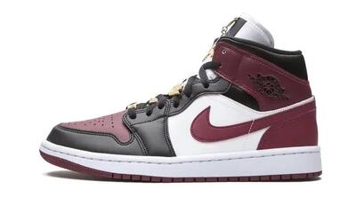 Basketbal - air jordan 1 mid se - zwart/dark beetroot/wit
