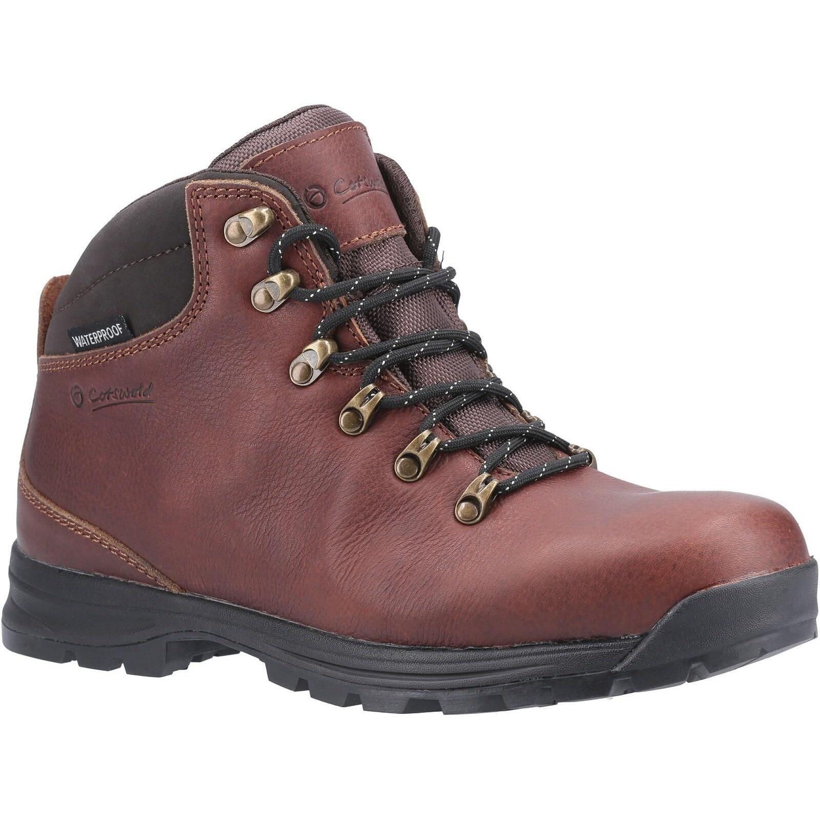 COTSWOLD Kingsway Mens Lace Up Leather Hiking Boot (Brown)