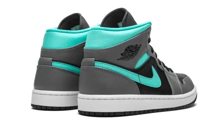 Air Jordan 1 Mid Grey Aqua 3/4