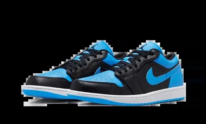 schoenen - lifestyle - unisex - air jordan 1 low - zwart/university blue/wit 2/3