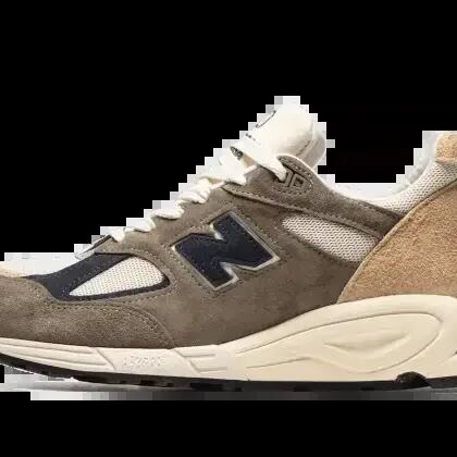 Unisex - Running - Shoes - Comfortable, Supportive - 990 V2 MiUSA - Grey/Tan