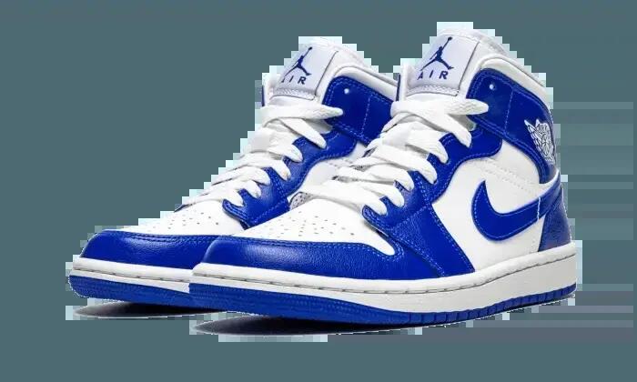 Basketballschuhe - air jordan 1 mid kentucky blue - weiß/blau 2/4