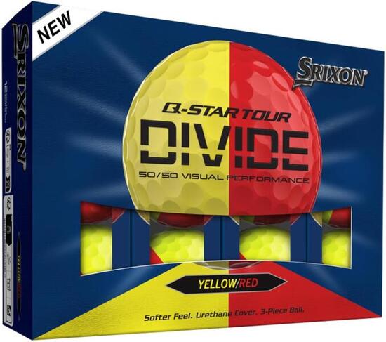Srixon Q-Star Tour Divide 2026, balles de golf colorées, 12 unités, rouge