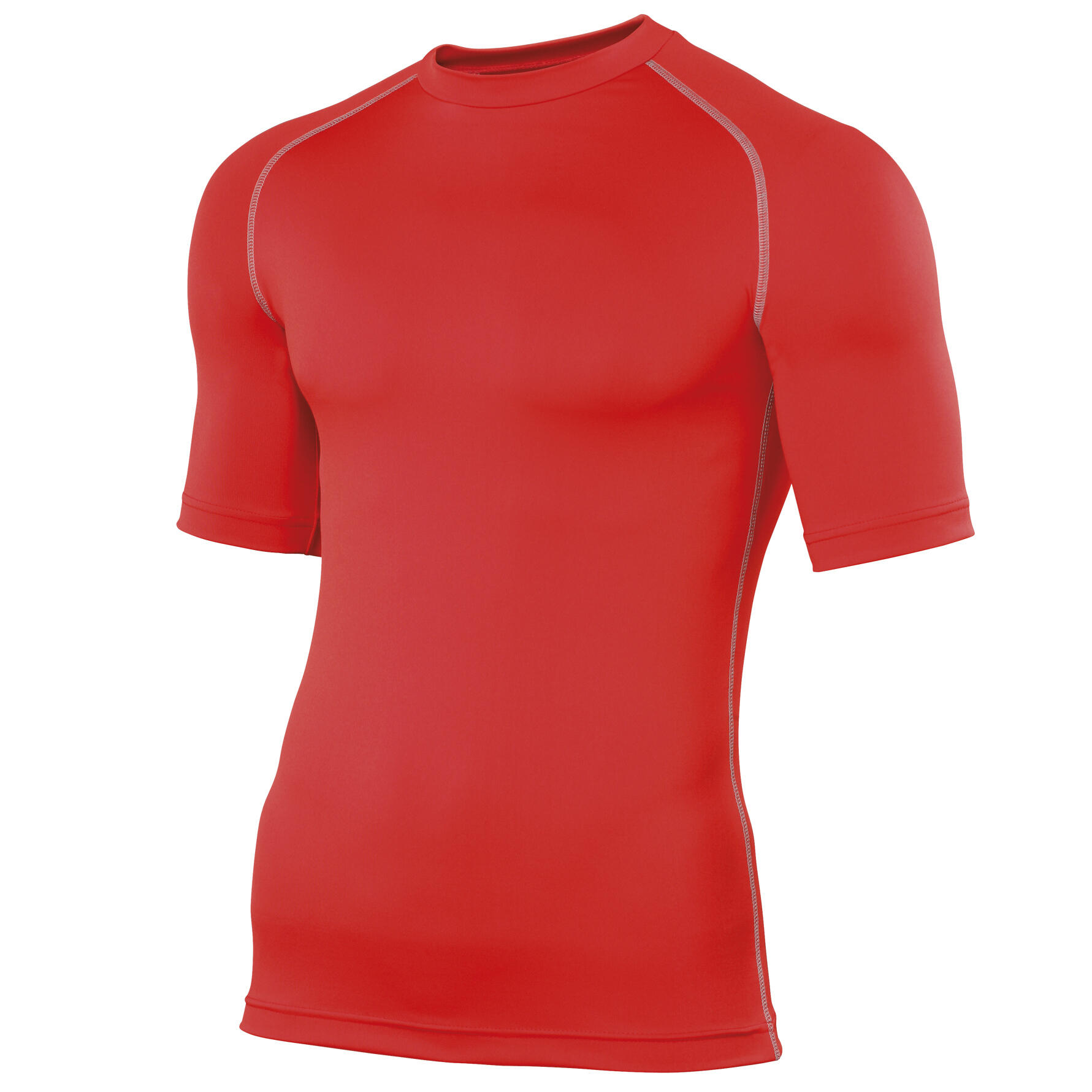 Mens Sports Base Layer Short Sleeve TShirt (Red) 1/3