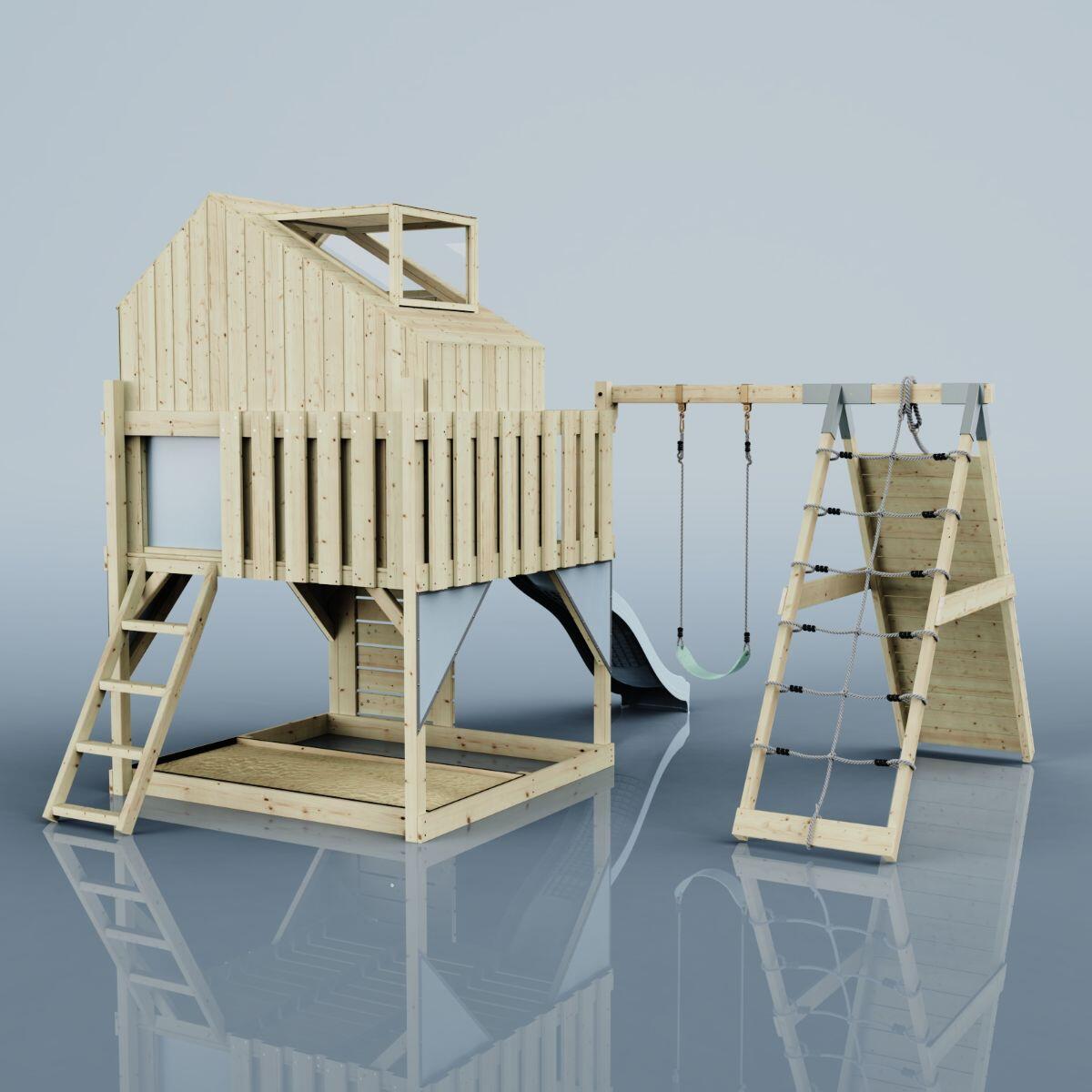 Spielturm Anika mit Kinderschaukel in Eisblau - 415 × 399 × 291 cm 4/6
