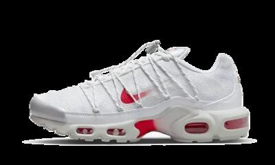 Schoenen - hardlopen - unisex - air max plus utility - wit/zilver/rood