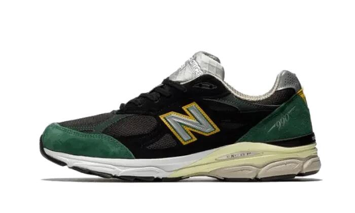 New Balance 990 V3 Black Green Yellow 1/4