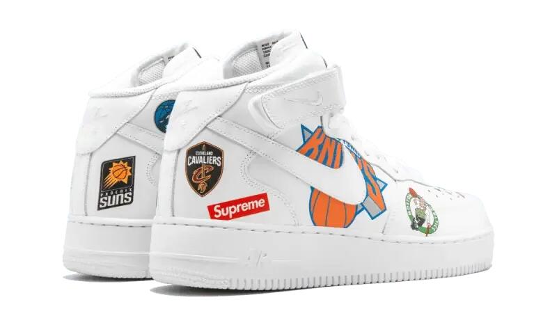 Air Force 1 Mid Supreme NBA White 3/4