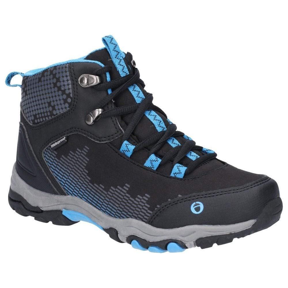 Childrens/Kids Ducklington Lace Up Hiking Boots (Black/Blue) 1/4