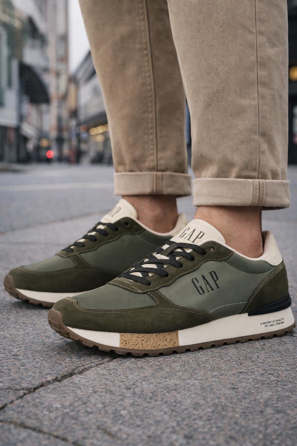 Męskie buty sneakersy sportowe zielone khaki oliwkowe GAP OSAKA 3/7
