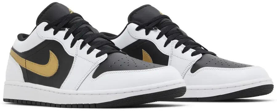 Jordan 1 Low White Black Metallic Gold Swoosh 5/5