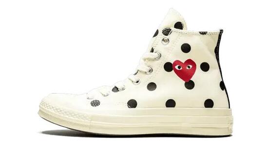 Scarpe - alte con pois - Chuck Taylor 70s - Bianco/Nero-Rosso