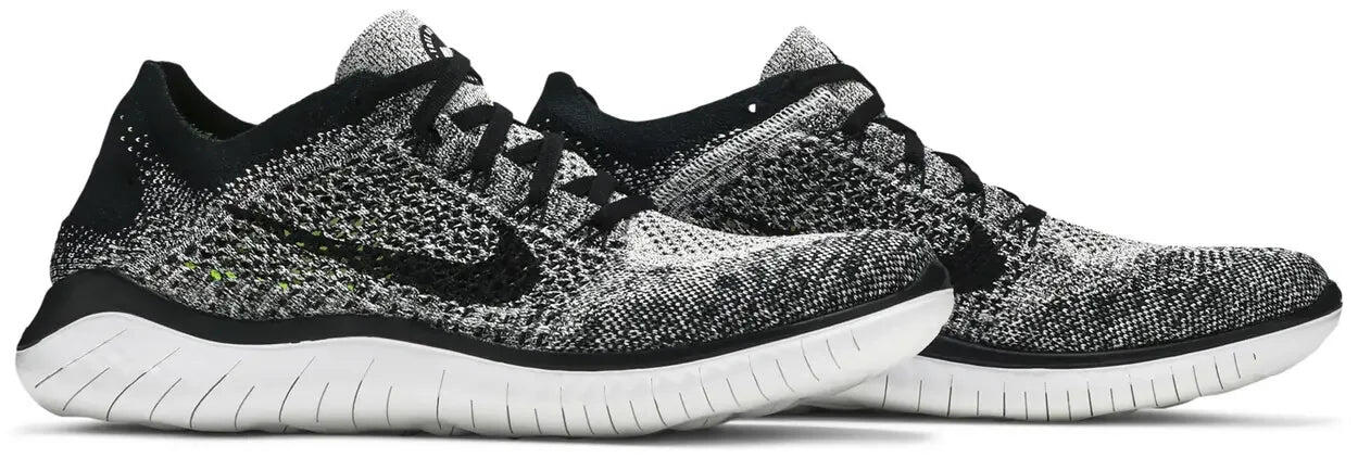 Nike Free RN Flyknit 2018 Black White Ombre 5/5
