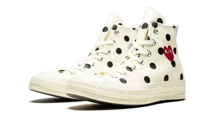 Converse Chuck Taylor All Star 70 Hi Comme des Garcons PLAY Polka Dot White 2/4
