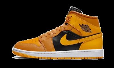 Schoenen - basketbal - air jordan 1 mid - mid, gedrukt - chutney/taxi-zwart-wit