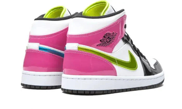 Air Jordan 1 Mid White Black Cyber Pink 3/4