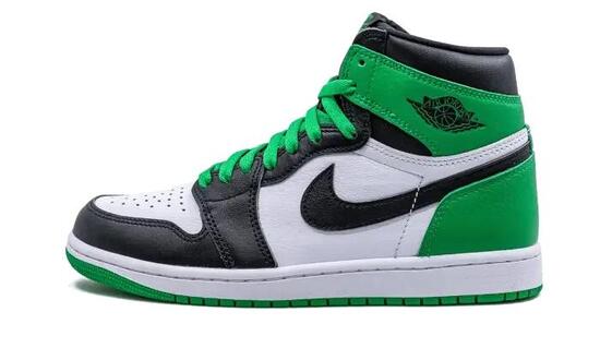 Botas de baloncesto - Air Jordan 1 - Negro-Lucky Green-Blanco