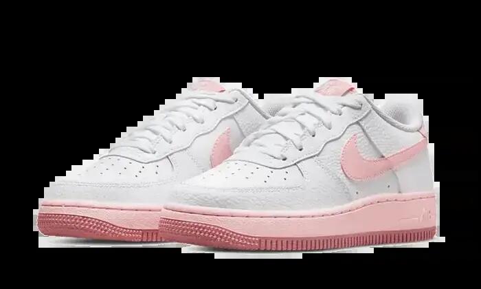 Kinder - Walking - Schuhe - Leder, Air - Air Force 1 Low - Weiß/Pink 2/3