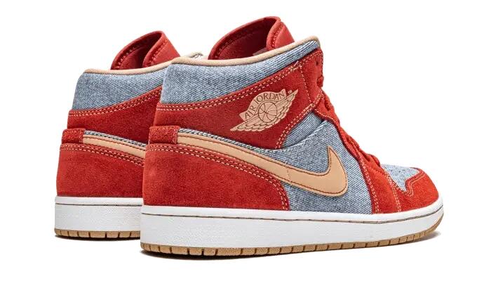 Jordan 1 Mid Denim Red 3/4