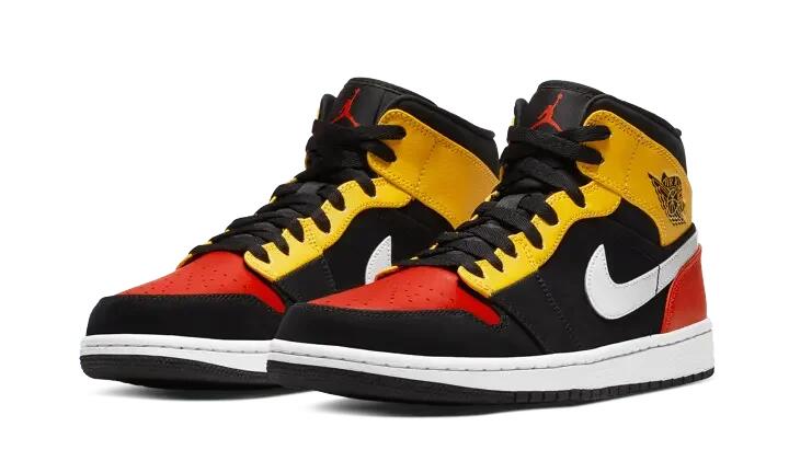 Jordan 1 Mid Black Amarillo Orange 2/3