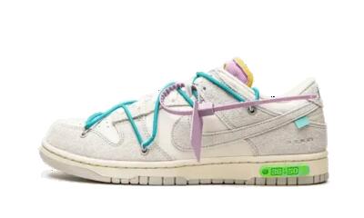 Sneakers - dunk low lot 36 - suède en leer - wit/grijs
