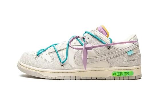 Zapatillas - Dunk Low Off-White Lot 36 - Blanco/Gris neutro