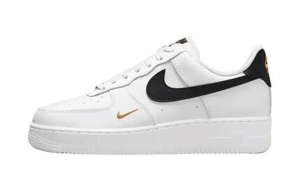 Nike Air Force 1 Low '07 Essential White Black Gold Mini Swoosh