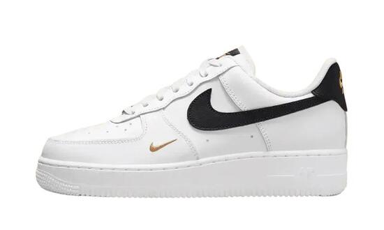 Nike Air Force 1 Low '07 Essential White Black Gold Mini Swoosh