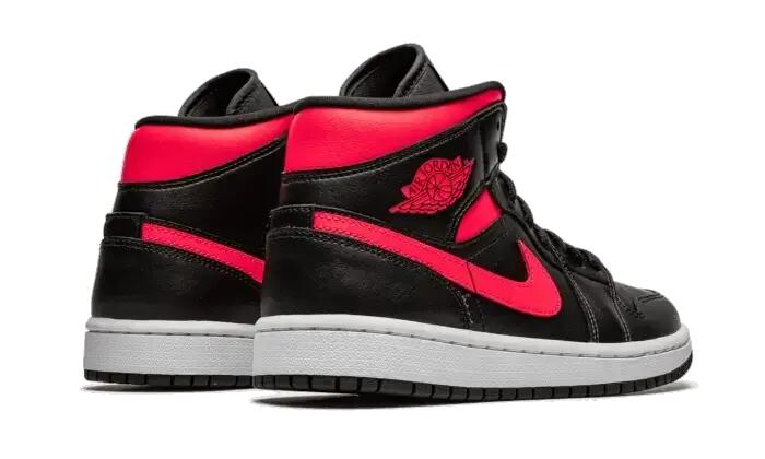 Air Jordan 1 Mid Black Siren Red (W) 3/4