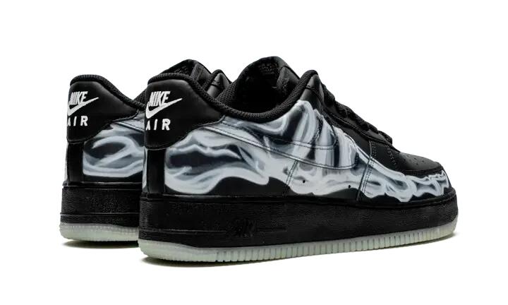 Nike Air Force 1 Low Black Skeleton Halloween 2019 3/4