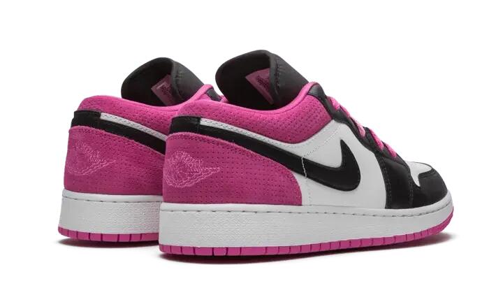 Air Jordan 1 Low Black Active Fuchsia 3/4