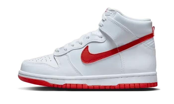 Nike Dunk High White Picante Red 1/3